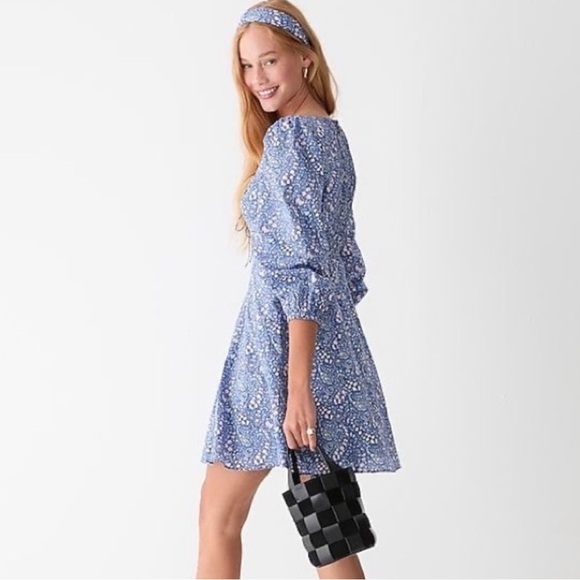 J.Crew Liberty® Sweetheart long-sleeve mini dress in Bourton Bloom fabric, 8 - Picture 4 of 8